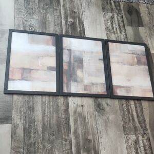 Abstract Neutral Wall Art in Black Frame